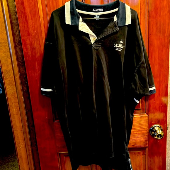 Vintage LA Loving Flamingo Hilton Las Vegas Golf Blue Polo shirt Good condition - Picture 1 of 6